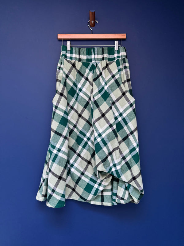 Flannel Skirt - Green Plaid