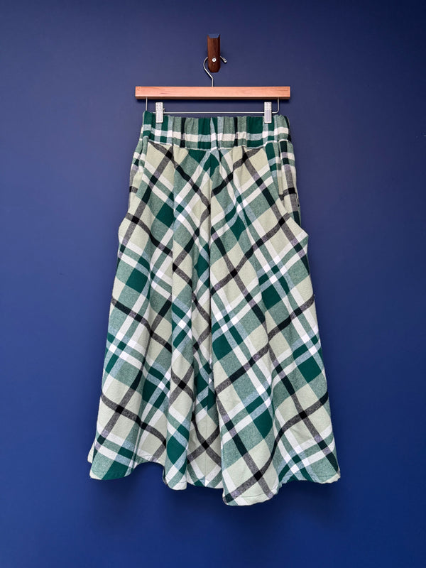 Flannel Skirt - Green Plaid