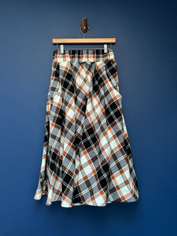 Flannel Skirt- Brown Plaid