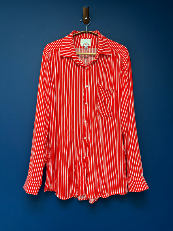 Garden Blouse- red and white stripe